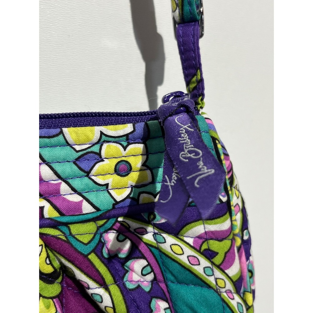 Vera Bradley Go Wild Paisley Quilted Cotton Crossbody Bag Purple Teal 14539-144 - Picture 14 of 14